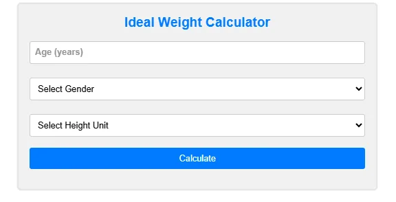 ibw calculator interface image